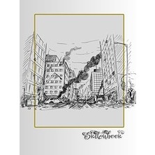 Mey İthalat Sketchbook: City Scene, Large 8.5" x 11", 110 Pages, Perfect For Everyone, Crayons, Pencils, Drawing And Sketching
