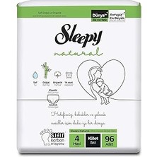 Mey İthalat Sleepy Natural Külot Bez 4'lü Jumbo Maxi 4 Beden 7-14 kg 96 Adet