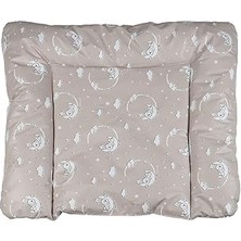 Mey İthalat Baby'ness Elyaf Dolgulu Pvc Alt Değiştirme Minderi, Sıvı Geçirmez, Leke Tutmaz, Aydede Desenli, Bej, 75X85CM