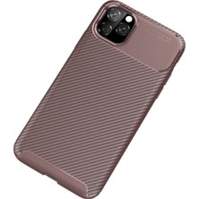 Mey İthalat Mey Ithalat®   iPhone 11 Pro Max Kılıf Auto Focus Karbon Kapak - Kahverengi