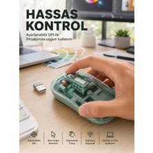 Zenviaa Şeffaf Tasarımlı Bluetooth Kablosuz Mouse Pilli Kullanım Yeni Nesil Zenviaamm