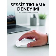 Zenviaa Şarjlı Wireless Mouse Bluetooth Çift Modlu Sessiz Yüksek Hassasiyetli Fare Zenviaamm