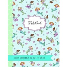 Mey İthalat Sketchbook: Cute Mermaid Kawaii Sketchbook For Girls (Blue): 100 Pages (50 Sheets) Of 8.5"X11" Lightly Gridded Paper For Drawing, Doodling Or Sketching (Sketchbooks For Kids)