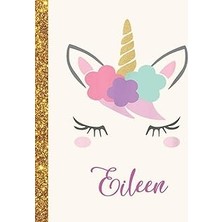 Mey İthalat Eileen: Eileen Unicorn Personalized Black Paper Sketchbook For Girls And Kids To Drawing And Sketching Doodle Taking Note Marble Size 8.5 x 11