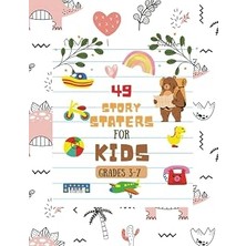 Mey İthalat Story Starters For Boys: Creative Writing Prompts | 8.5 x 11 In | 49 Story Pages | Creativity Gift For Kids | Cute Dinosaur In Doodle Style Cover