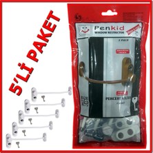 Mey İthalat Penkid Kablolu Pvc Pencere Kilidi, 5'li Set