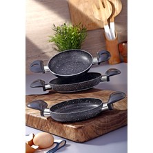 Bonera Montella Vivo 3'lü Sahan Seti (20-22-24 cm) - Yumurta Menemen Tavası