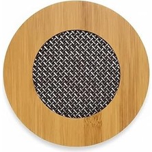 Mey İthalat Yuvarlak Bambu Nihale – Metal Fileli, Isıya Dayanıklı Tencere ve Çaydanlık Altlığı (16,5 x 16,5 Cm)