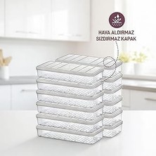 Mey İthalat Selka Home - Nora 12'li 1.2 Litre Küçük Boy Açık Gri Saklama Kabı