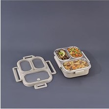 Mey İthalat Aryıldız Bento Lunch Box 3 Bölmeli Beige