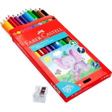 Mey İthalat Faber-Castell Jumbo Boya Kalemi, 12 Renk, Kalın Gövde ve Uç, Kırılmaya Dirençli Özel Yapıştırma Sistemi, Kolay Açılır, Çocuklar Için Güvenli