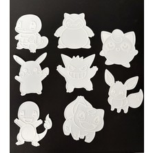 Major Hobi 8li Pokemon Boyama Paneli Seti 10 cm  Boyanabilir Dekoratif Figürler