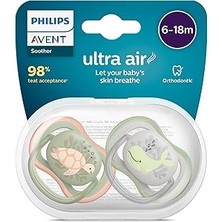 Mey İthalat Philips Avent Ultra Air Emzik 6-18 Ay, 2'li Paket, Erkek
