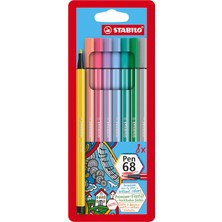 Mey İthalat Stabılo Pen 68 - Keçe Uçlu Boya Kalemi - 8'li Paket - Pastel Renkler