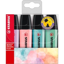 Mey İthalat Stabılo Boss Orıgınal Pastel- Marker Işaretleme Kalemi, 2 mm ve 5 mm Uç, 4lü Paket (4 Adet x 1 Paket)