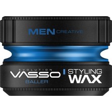 Mey İthalat Vasso Saç Şekillendirici Wax | Tüm Saç Tipleri | Ekstra Tutuş, Islak ve Parlak Görünüm | Neme Dayanıklı | Aqua Baller 150 ml