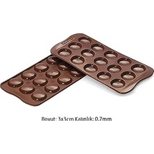 Mey İthalat Siliko World Silikon Çikolata Kalıbı ve Mini Makaron Silikon Kalıbı, Kahverengi