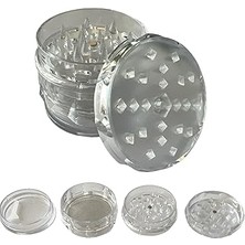 Mey İthalat Grınder Parçalayıcı Plastik Baharat Öğütücü Herb Spice 4 Katmanlı (60MM-SEFFAF)