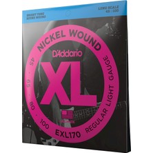Mey İthalat D'addario EXL170 Bas Gitar Tel Seti, Xl, 45-100, Long Scale, Nickel