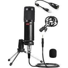 Mey İthalat Lastvoice BM800 Condenser Stüdyo Mikrofon (Mini Tripod + 7.1 Ses Kartı)