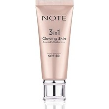 Mey İthalat Note Cosmetics 3 In 1 Glowing Skin Tinted Moisturizer 50 Spf Işıltılı Aydınlatıcı Krem