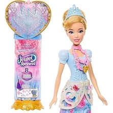 Mey İthalat Mattel Filmden Ilham Alan Mattel Disney Prensesi Cinderella Bebek, Aksesuarlar, Kalp Şeklinde Değerli Taş Kutusu ile Çocuk Yüzüğü Dahil 8 Sürpriz ve 9 Parça, JHL50