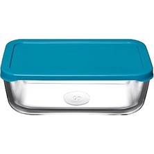 Mey İthalat Paşabahçe Snow Box Saklama Kabı 1225 cc Tekli Plastik Turkuaz Kapaklı