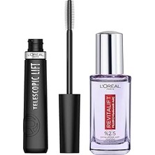 Mey İthalat L’oréal Paris Telescopic Lift Maskara + Revitalift Filler Aydınlatıcı Göz Serumu 20ML