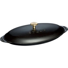 Mey İthalat Zwıllıng Sur La Table Minis Döküm Balık Servis Tabağı, Kapaklı, Döküm Demir, Siyah, 31 cm