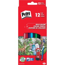 Mey İthalat Pritt 12'li Uzun Kuru Boya Kalemi, 12 Renk
