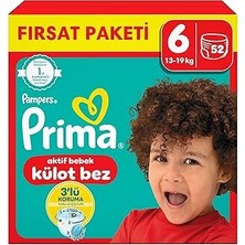 Mey İthalat Prima Külot Bebek Bezi 6 Numara 52'li 15+ kg Fırsat Paketi
