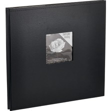 Mey İthalat Pioneer 30CM By 30CM Snapload Sewn Leatherette Frame Cover Memory Book, Black