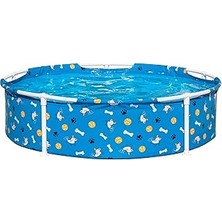 Mey İthalat Bestway Evcil Hayvanlar Için Çerçeveli Havuz Patisi, Çap 122 x 30,5 Cm, 292 L, 3 Katmanlı Tritech Malzeme, Korozyon Koruması, Yapışmaz Kaplama, Eğlenceli Tasarım, Kolay Kurulum, Tahliye Vanası, Onarım