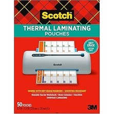 Mey İthalat Scotch Kuru Silme Termal Laminasyon Torbaları, 50'li Paket, Kuru Silme Işaretleyicileriyle Çalışır, Yeniden Kullanılabilir Çalışma Sayfaları, Takvimler, Kontrol Listeleri, 20 x 25 Cm, Mektup Boyutu,