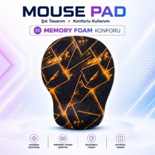 Black Flex Dijital Baskılı Memory Foam Ergonomik Bilek Destekli Siyah Sarı Mause Pad