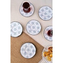 Mey İthalat Tabakevi Tabak Evi Porselen Audrey Çay Tabak Takımı 12CM 6 Parça FLY6ÇTPRS1209