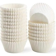 Mey İthalat Takribi 100 Adet Büyük Boy Beyaz Muffin Kek Kalıbı 50X40 Mm, Cupcake Kağıdı, Brownie Kalıbı