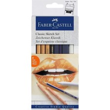 Mey İthalat Faber-Castell Klasik Sketch Seti 6 Parça, Goldfaber 2b Kalem, Pitt Monochrome, Pitt Pastel, Karıştırma Kalemi