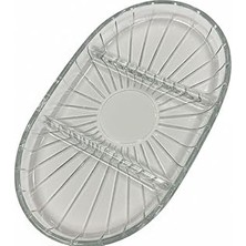 Mey İthalat Şık Tasarımlı 3 Bölmeli Cam Kahvaltılık – 27X15 cm Dayanıklı Servis Tabağı, Çok Bölmeli Sunum Kabı, Çizgili Desen Modern Cam Meze ve Atıştırmalık Tabağı