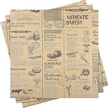Mey İthalat Busstier Vintage Gazete Desenli Kağıt, Kendinden Desenli Mutfak Sunum Kağıdı, Yemek Sunumları Için Ideal 50 Adet