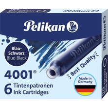 Mey İthalat Pelikan TP6X Dolma Kalem Kartuşu Mavi Siyah TP6XMS