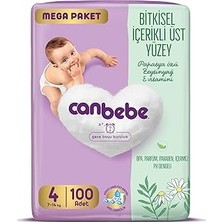Mey İthalat Canbebe Bebek Bezi 4 Beden (7-14 Kg) 100 Adet