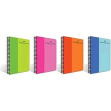 Mey İthalat Faber-Castell Bicolor Spiralli Defter, A4, 80 Yaprak, 70G Kağıt, Çizgili, Dayanıklı Pp Kapak, Asorti Renkler, Kullanışlı ve Şık Tasarım, Tekli Paket