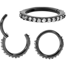 Mey İthalat 365 Sleepers 316L Cerrahi Çelik 16G Taş Menteşeli Segment Halkası Helix Tragus Septum Burun Vücut Piercing Takı