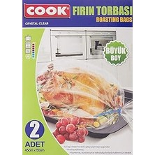 Mey İthalat Cook Fırın Torbası, Hindi Boy, 45 x 50 Cm, 2 Yaprak, Polyester Telli