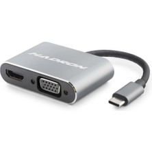 Die Grup Type-C Hub HDMI 4K VGA 2 Port Gri HDX7838