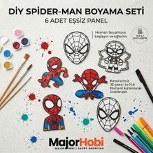 Major Hobi 6lı Örümcek Adam Boyama Paneli Seti 9 cm  Boyanabilir Dekoratif Figür