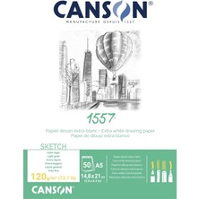 Mey İthalat Canson 204127407 1557 Çizim ve Eskiz Kağıdı, A5, Saf Beyaz
