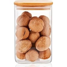 Mey İthalat Deconox 1100ML Sızdırmaz Vakumlu Bambu Kapaklı Borosilikat Cam Kavanoz – Hava Geçirmez & Dayanıklı Gıda Saklama Kabı (10CM x 17CM)