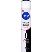 Mey İthalat Nıvea Kadın Sprey Deodorant Black&white Invisible Clear 48 Saat Anti-Perspirant Koruma 200 ml